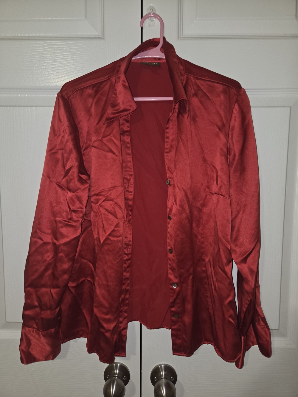 Tesori Red Satin Top